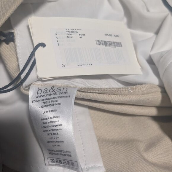 NWT ba&sh | Jona Pleat-front Wide-leg Trousers in Beige - Picture 7 of 12